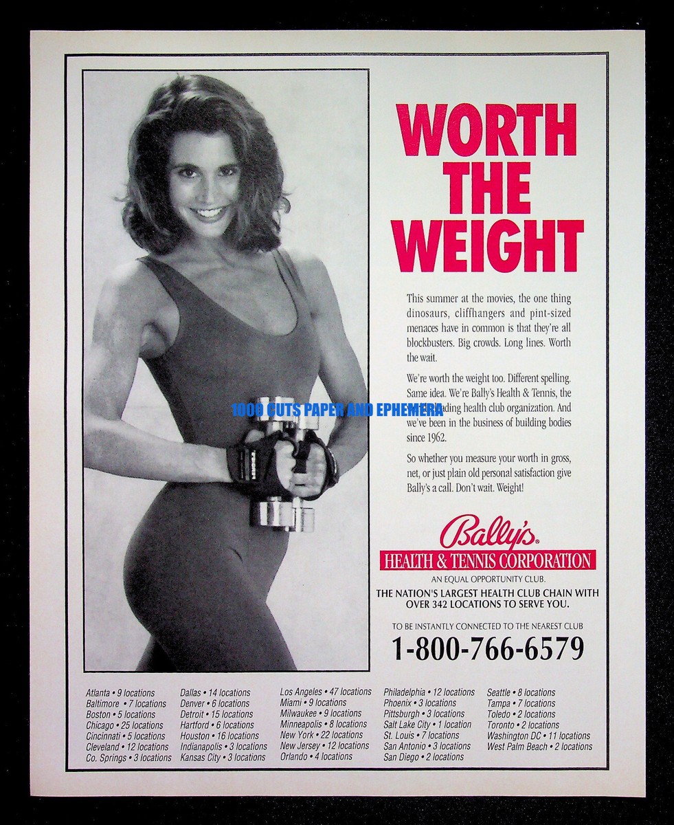 Bally's Health Tennis Corporation 1993 Fitness Print Magazine Ad