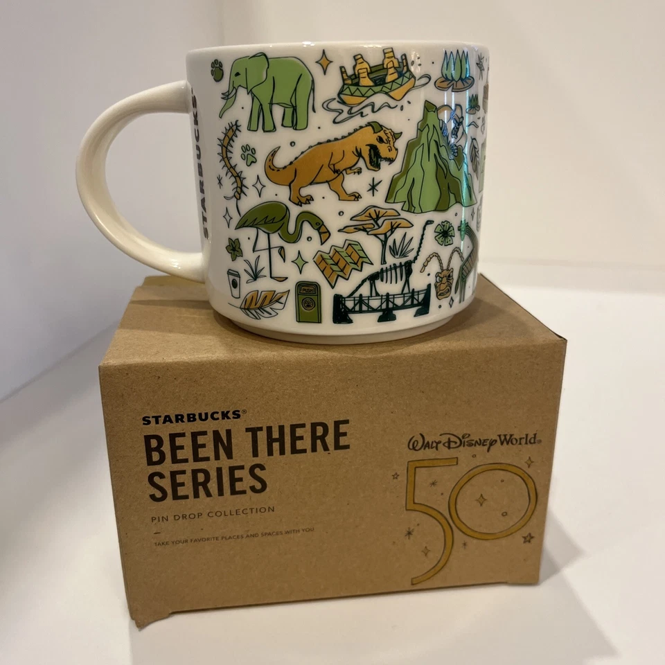 Taza Disney WDW 50th Celebration Starbucks Been There Animal Kingdom nueva 14 oz Foto 3 de 4