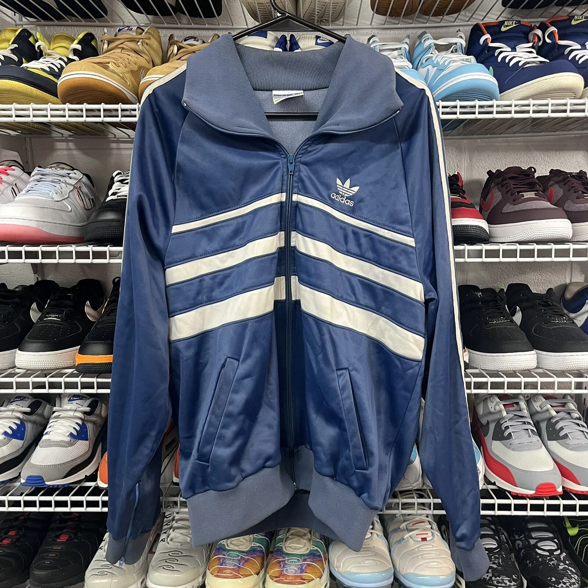VTG 80s Adidas Special Run DMC Collaboration Track Suit Jacket Pants L Navy Blue