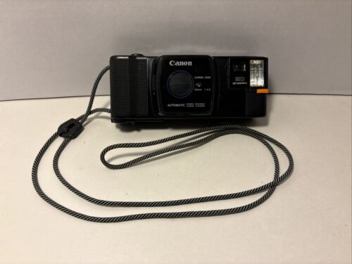 Vtg Canon Snappy 20 Point & Shoot 35mm Film Camera Automatic Winding Tested