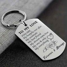 To My Love You Are...... Metal Keyring - Valentines Day Gift Present Birthday