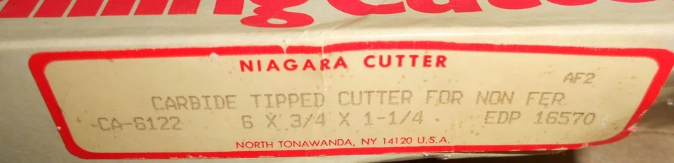 NIAGARA MILLING CUTTERS, 6 TEETH, 6 X 3/4 X 1-1/4 - Image 2 of 3