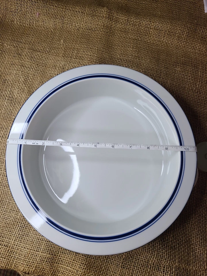 NEW A Dansk Bistro 2 handled vegetable bowl Christianshavn Blue white 10.5" X 3" - Image 3 of 4