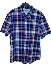Mens US Polo Assn SZ 2XL Short Sleeve Multicolor Plaid Pocket Logo Shirt