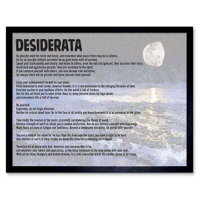 Desiderata Ehrmann Go Placidly Amid Noise Eile Zitat Typografie gerahmter Druck