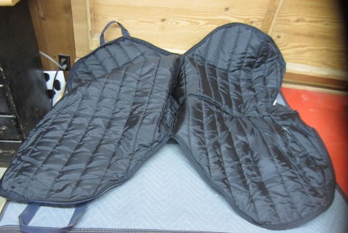 Dura-Tech Padded English Saddle Cover Carrier Bag with Zipper Dark Blue - Picture 8 of 11