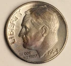 1964 D  Roosevelt  Dime UNC/AU Toning Rainbow 1575
