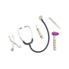 5Pcs Dollhouse Miniature 1/12 Scale Doctor Tools Medical Stethoscope Syringe Kit