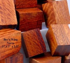 BEE'S-WING NARRA BOTTLE STOPPER WOOD TURNING BLANKS 2" x 2" x 2.5" - SET OF 5