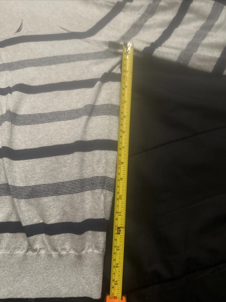 Suéter pulôver Nautica NAV TECH listras cinza/azul ótimo estado! - Imagem 3 de 4
