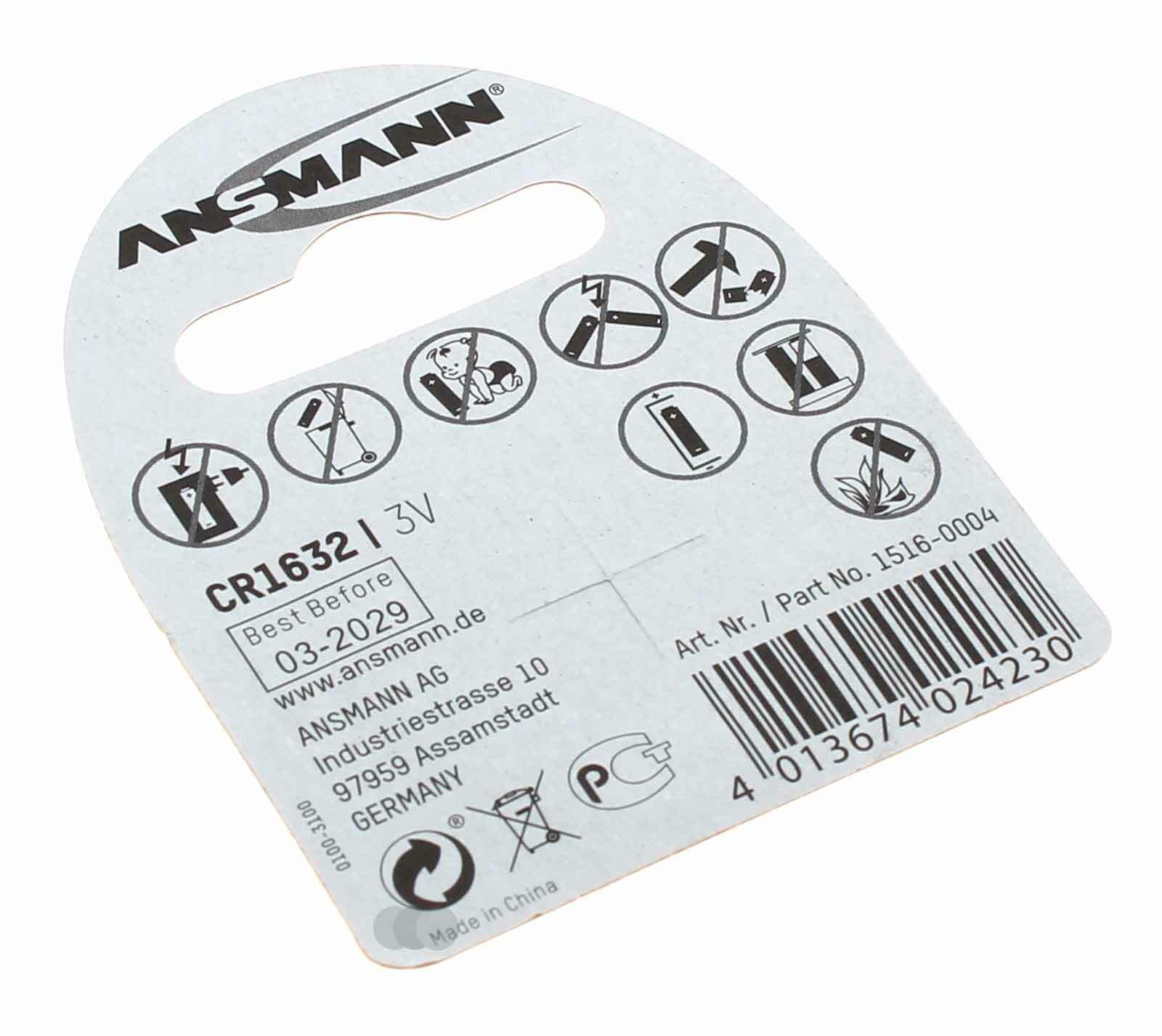 Thumbnail - Ansmann Cr1632 Lithium Knopfzelle Batterie | Dl1632 E-cr1632 Kcr1632 |