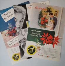 FTD Floral Delivery Poinsettias 3 National Geographic Ads 1953 7.5x10.5"