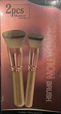 2Pcs Pro Foundation Makeup Brush Flat Top Kab...