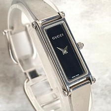Gucci 1500L Rectangular Watch Quartz Black Dial Mens Ref1500L Vintage