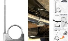 2.5 Inch Exhaust Hangers,Heavy Duty Adjustable 2.5 Exhaust Clamp with Muffler
