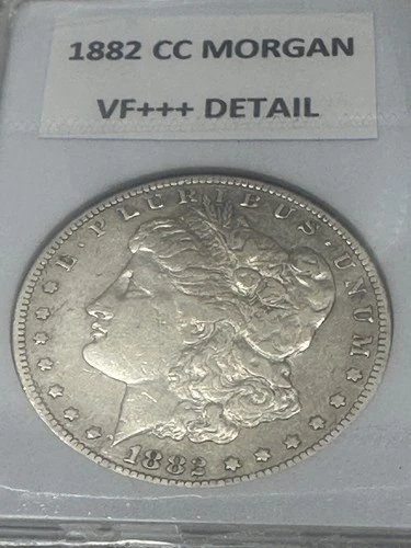 Rare 1882 CC Uncirculated Silver Morgan Dollar Coin Beautiful Toning See Photos