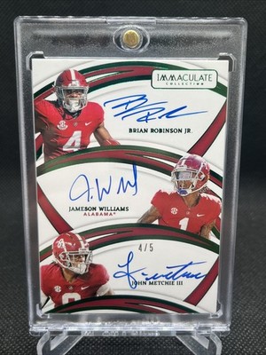 2022 Immaculate Jameson Williams Brian Robinson John Metchie Auto /5 Green BAMA