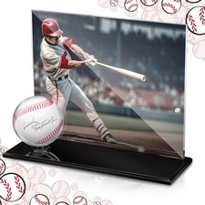 Acrylic Baseball Display Case for Ball and Cards Extra Large Clear Base Ball ...