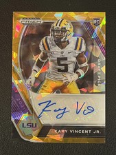 Kary Vincent Jr. 2021 Panini Prizm Draft Picks Gold Cracked Ice Auto RC Broncos