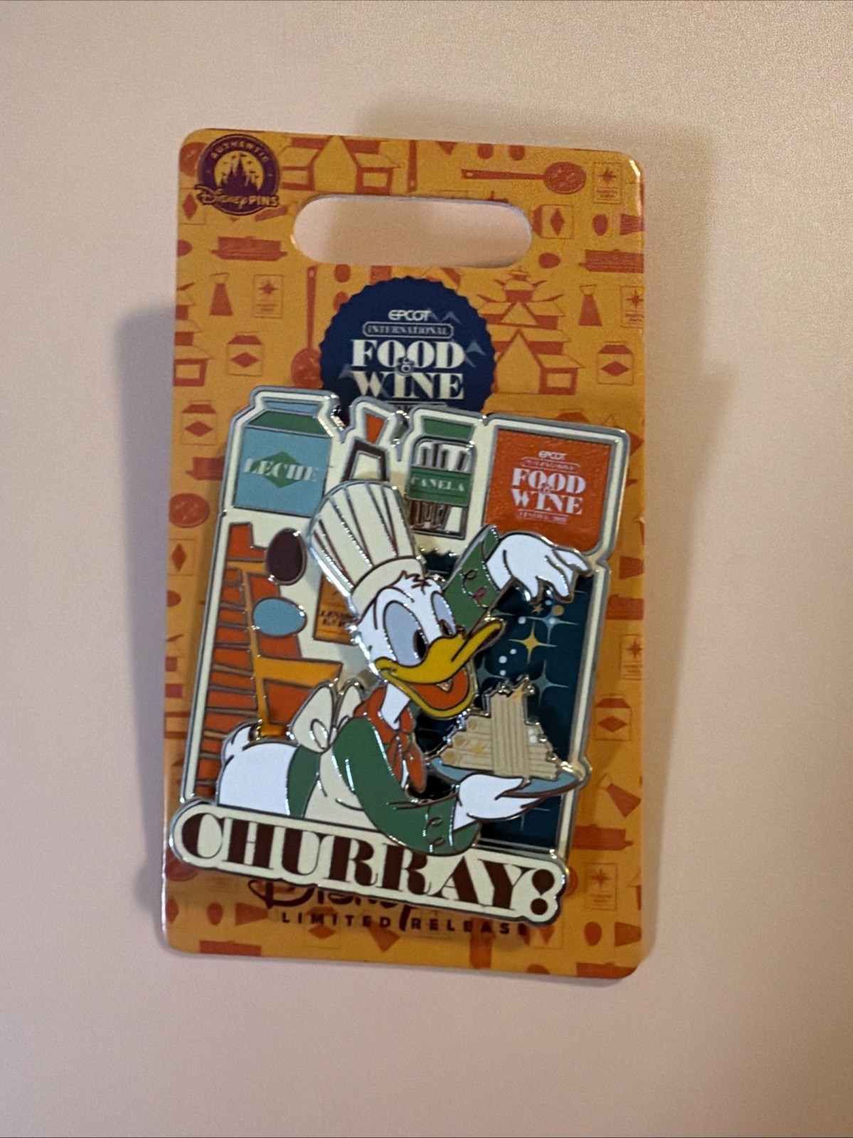 Disney 2026 Epcot Food & Wine Festival Chef Donald Duck Churro LR Pin 