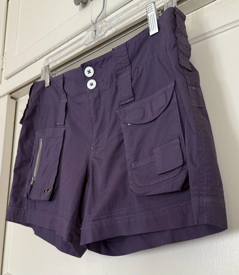 🦋Johnny Was Pete & Greta 紫色棉质工装短裤，腰围 34 英寸，臀围 40 英寸样品 — 第 4/4 张图片