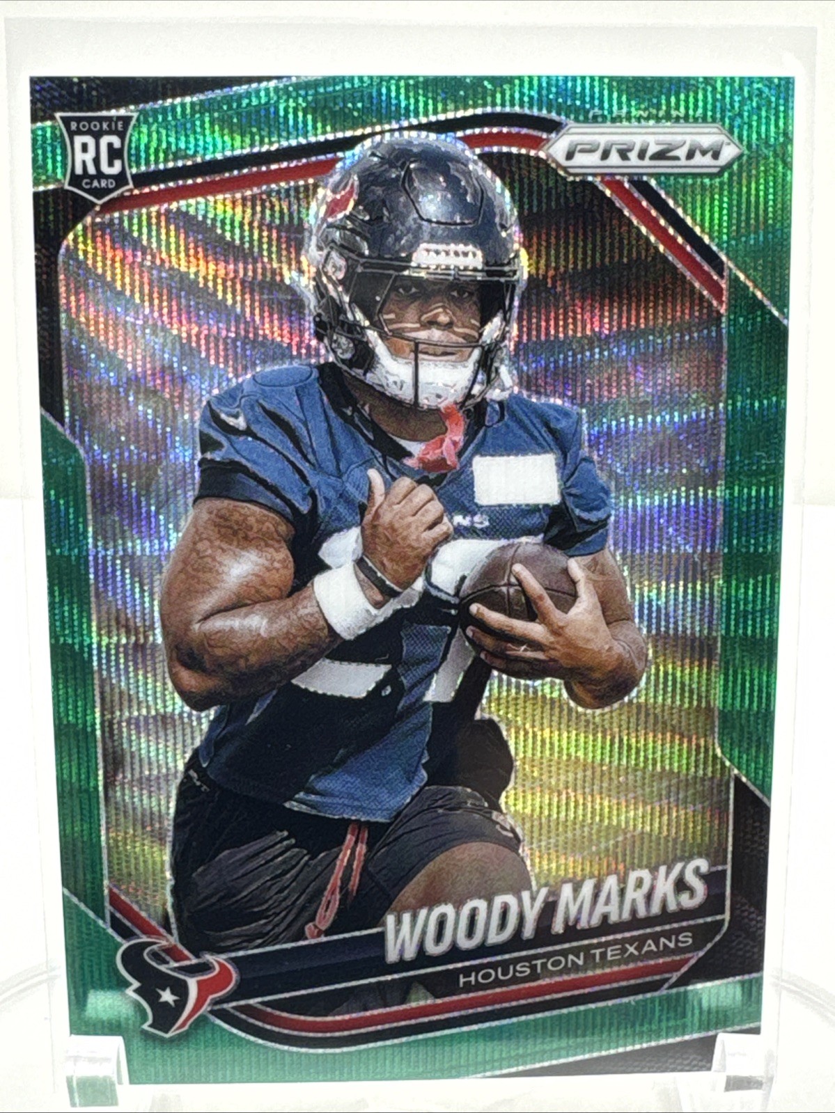 Woody Marks 2025 Panini Prizm Rookie Green Wave #395 Texans