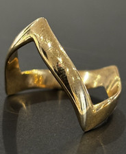 9ct 375 Yellow Gold Vintage 1983 Full Wishbone Ring, Size P, US 7.5
