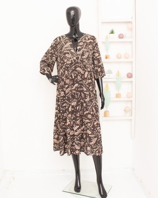 BA&SH Midikleid mehrfarbig Blumen Plissee Chiffon ''Cherry Dress'' Größe 3 Large