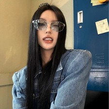 for y2k Cat Eye Sunglasses Women UV400 Protection Glare Metal Lens Frame