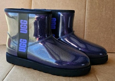 UGG Classic Clear Mini Marble Violet Night Boots Waterproof Purple Size 10 