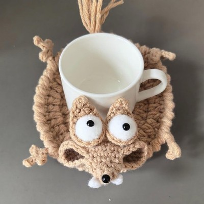 Hot - Handmade Crochet Animal Coaster - Cute Cartoon Heat-Resistant Cup Mat