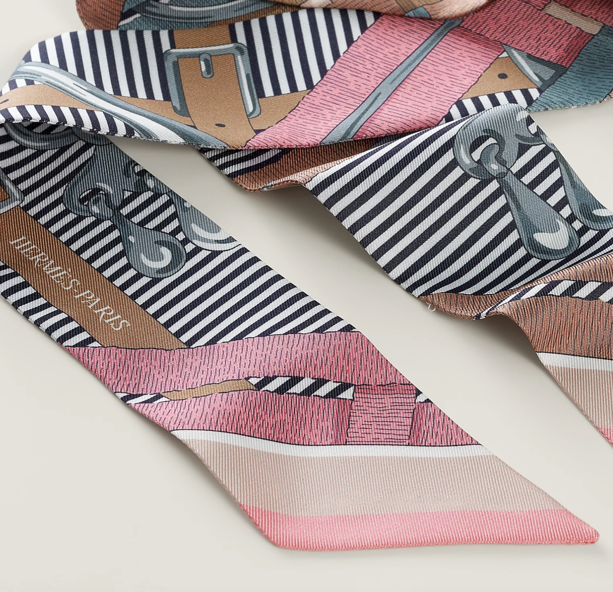 NEW Hermes Mors a Jouets Chemise Twilly Pink - Vieux Rose / Gris