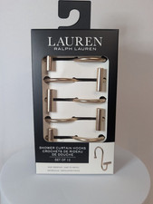 Lauren Ralph Lauren Shower Curtain Hooks Set Of 12 Gold NIB