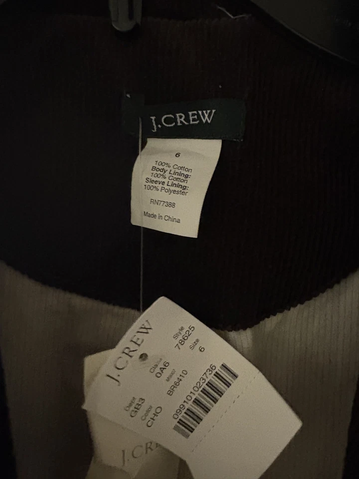 NUEVO BLAZER J CREW PANA MARRÓN OSCURO TALLA 6 RARO Foto 2 de 4
