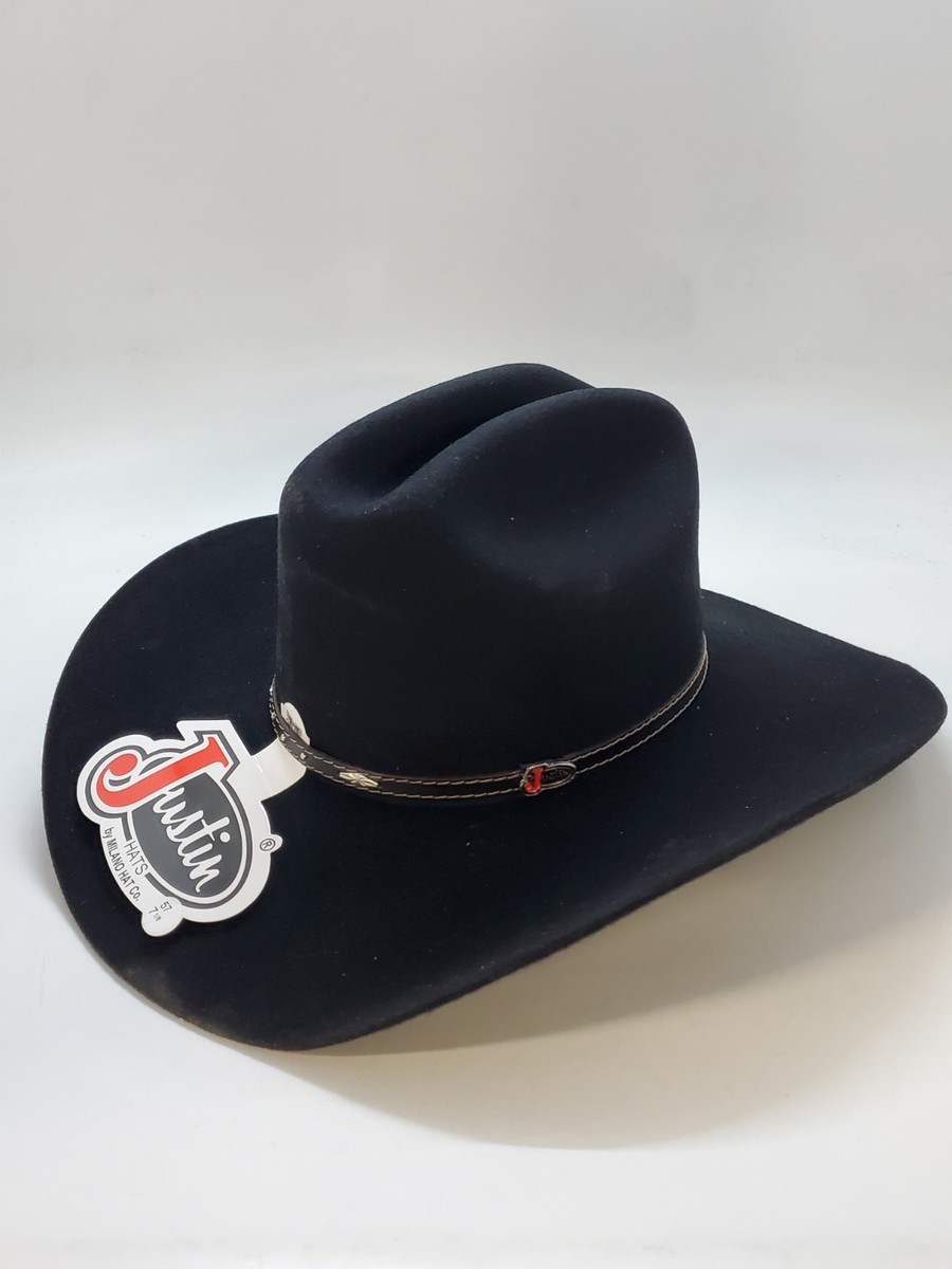 Justin 2X Black Hills Wool Cowboy Hat Size 1/8