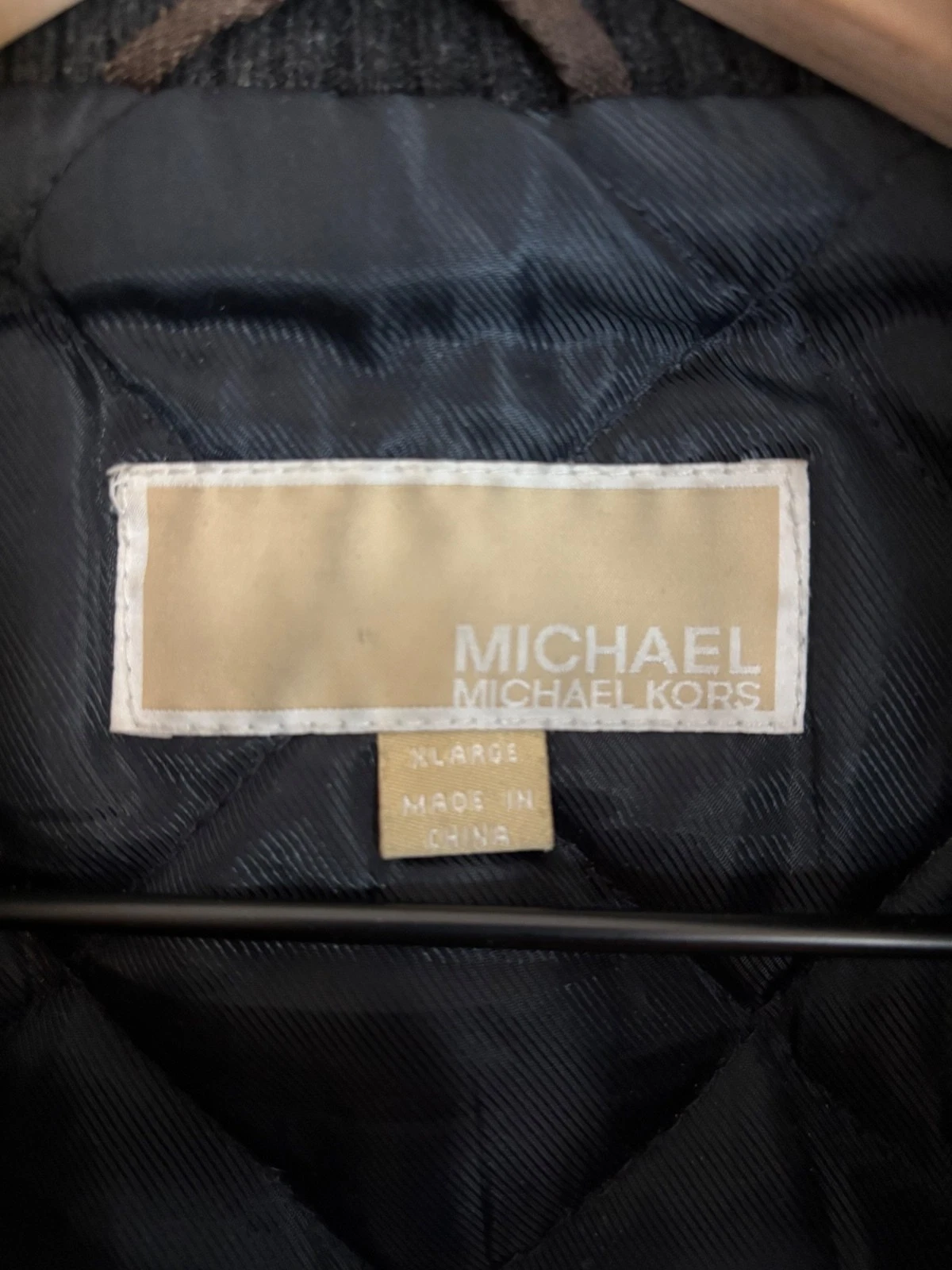 Michael Kors Men's Wool Blend Jacket XL Black Zip Front - product detail image 3