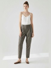 Vintage Giorgio Sant Angelo High-Rise Plaid Tapered 100 Wool Trousers size 10