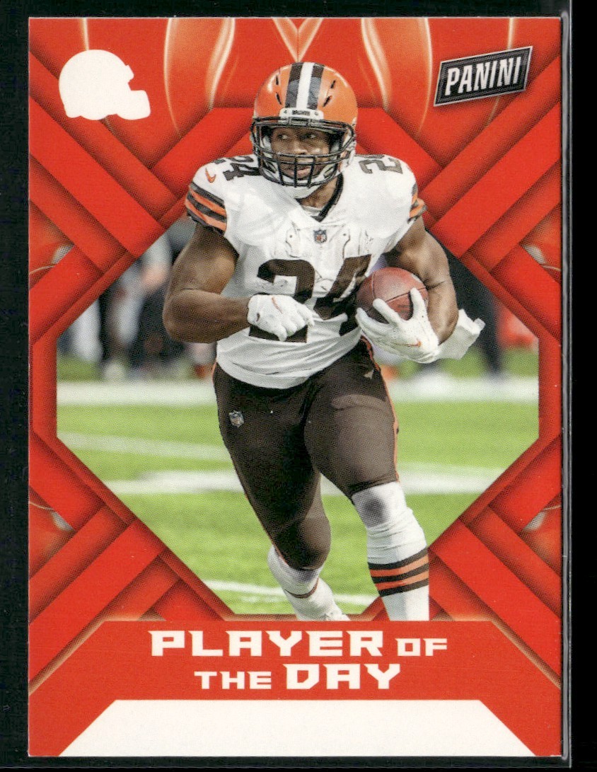2022 Panini Player of the Day Nick Chubb Cleveland Browns #24 No Name Error Variant