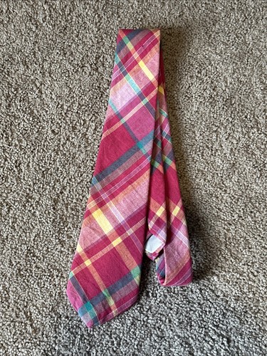 VTG Park Avenue By Mayers Mens Neck Tie Pink Blue Plaid Professional Suit (1) - Picture 1 of 2