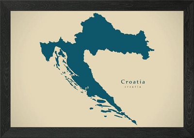Kroatien Karte Gerahmt Wandbild Poster Leinwanddruck Bild