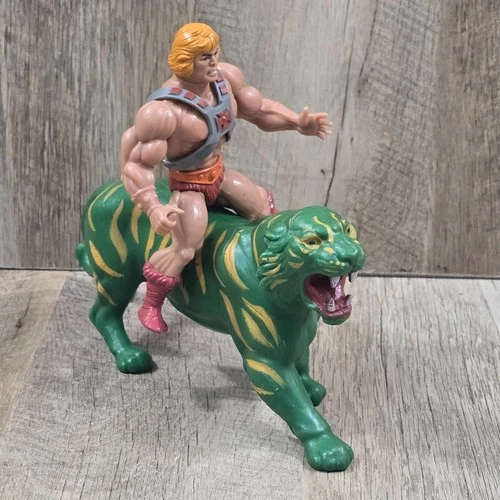 Masters Of The Universe He-Man and Battle Cat 1980s MOTU Vintage Figure