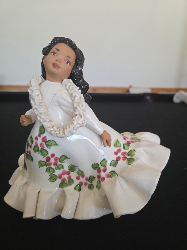 Julene Mechler Handmade/Painted Chalkware/Porcelain Figurine "Pualani" 1940-1950