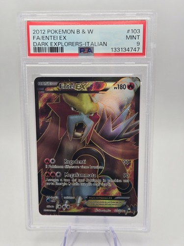 2012 POKEMON B&W DARK EXPLORERS ITALIAN #103 FULL ART/ENTEI EX PSA 9