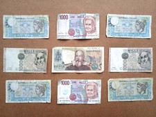 LOTTO 9 BANCONOTE REPUBBLICA ITALIANA - 1 x 2000 LIRE - 4 x 1000 - 4 x 500