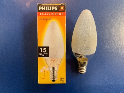 PHILIPS Kerze Eiskristall Klar Kerzenlampe E14 15W Ice Crystal 230V Lampe 90lm