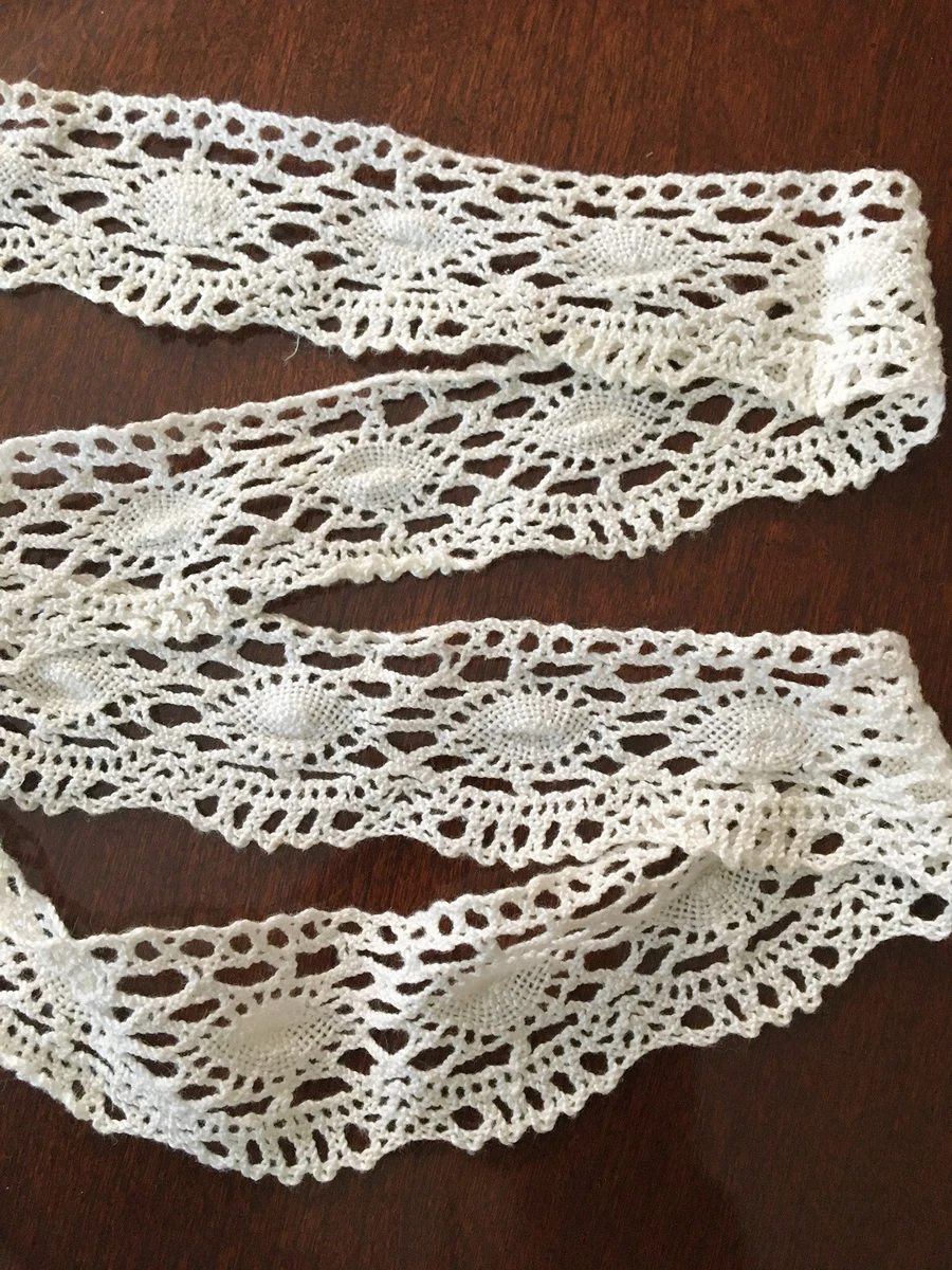 Ivory crochet lace ribbon deals