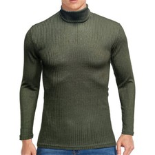 Men's Slim Fit Turtleneck Sweater Casual Knitted Pullover Warm Sweaters