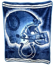 INDIANAPOLIS COLTS NFL 50" X 60" ROYAL PLUSH RASCHEL THROW BLANKET FREE SHIPPING