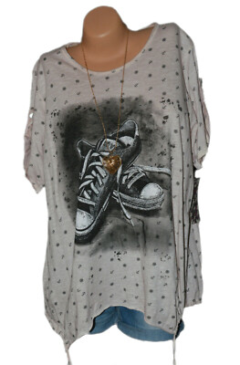 Italy Moda T-shirt tunic blouse shirt cotton N°49