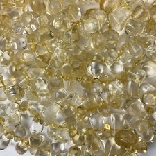 Genuine Yellow Citrine Teardrop Nugget Cluster 3 Strand Necklace Sterling Silver